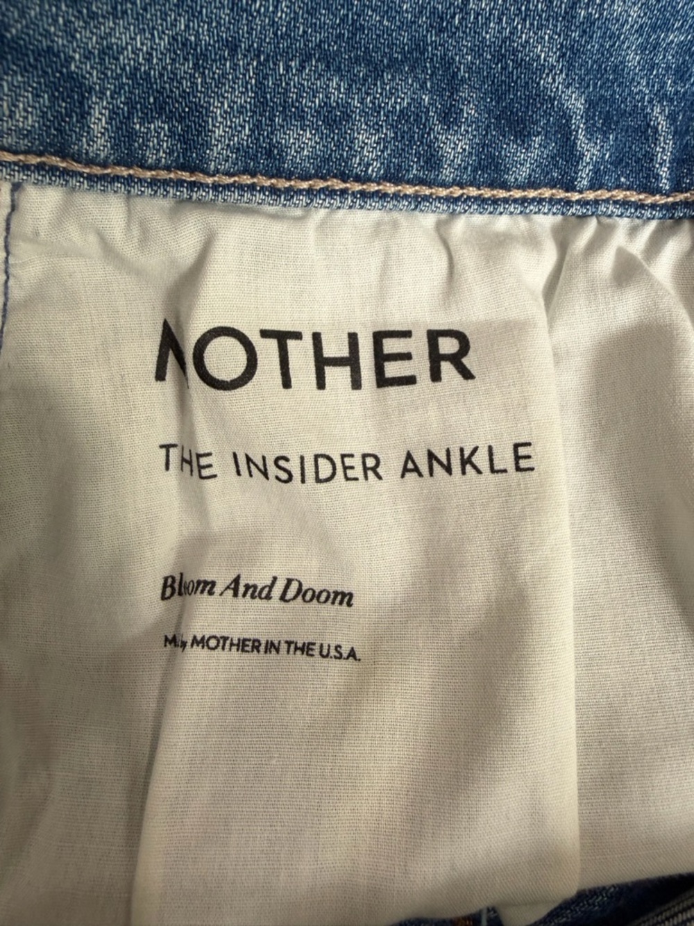 Mother The Insider Ankle jeans in Bloom And Doom Sz 28 Blue ripped - Picture 8 of 15